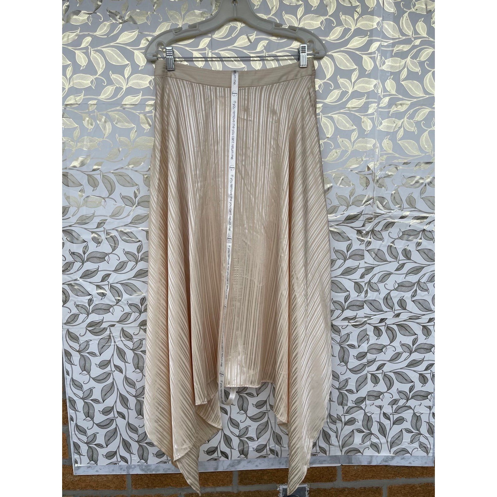 Nwt Vita Grace Satin Peplum Top & Asymmetric Skirt Set S/M Champagne Luxury — image 5 of 8